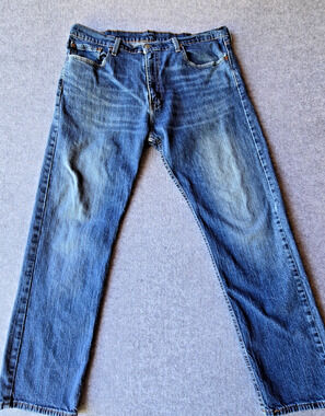 Levi's 505 Jeans Men's Medium Blue Wash Straight Leg Red Tab 36x30